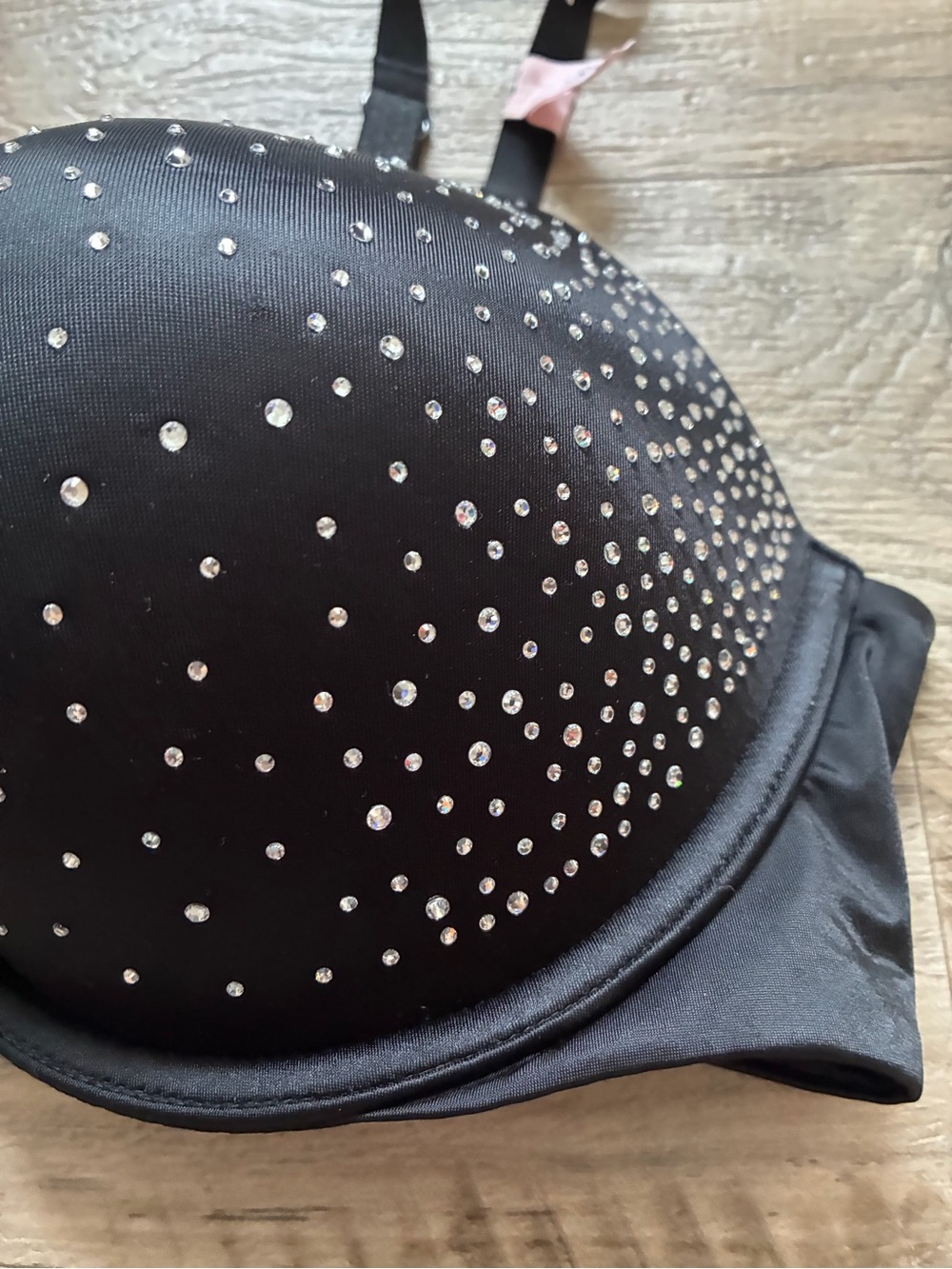 Victoria Secret Rhinestone Sparkle Bombshell Push Up Satin Bra - Picture 7 of 13
